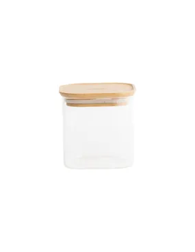 pot de conservation carré 0,8 l - bambou - pebbly